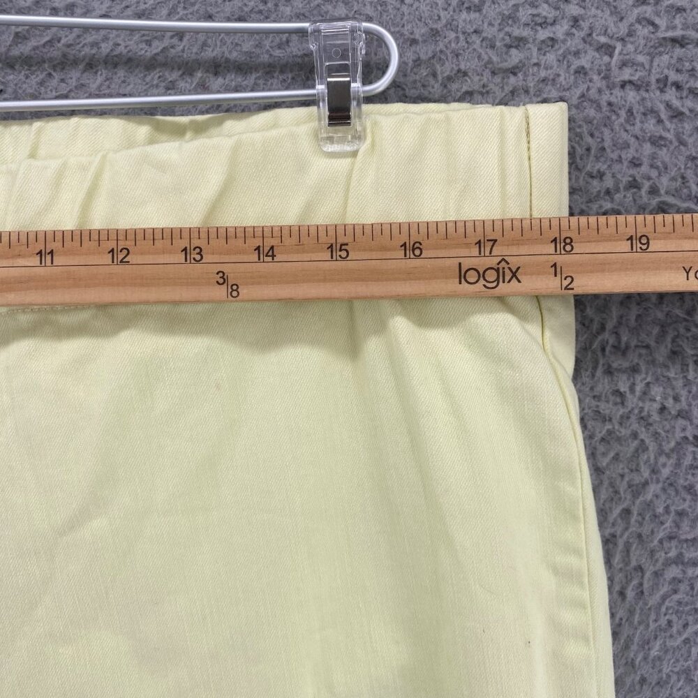 Soft Surroundings Light Yellow Skinny Pants with Button Hem - Picture 8 of 11
